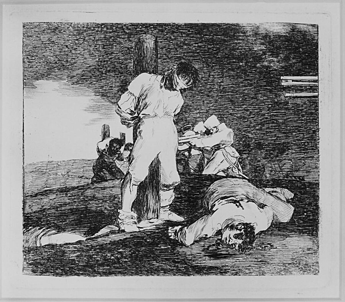 Plate 15 from "The Disasters of War" (Los Desastres de la Guerra): 'And there is no help' (Y no hai remedio), Goya (Francisco de Goya y Lucientes) (Spanish, Fuendetodos 1746–1828 Bordeaux), Etching, drypoint, burin, burnisher