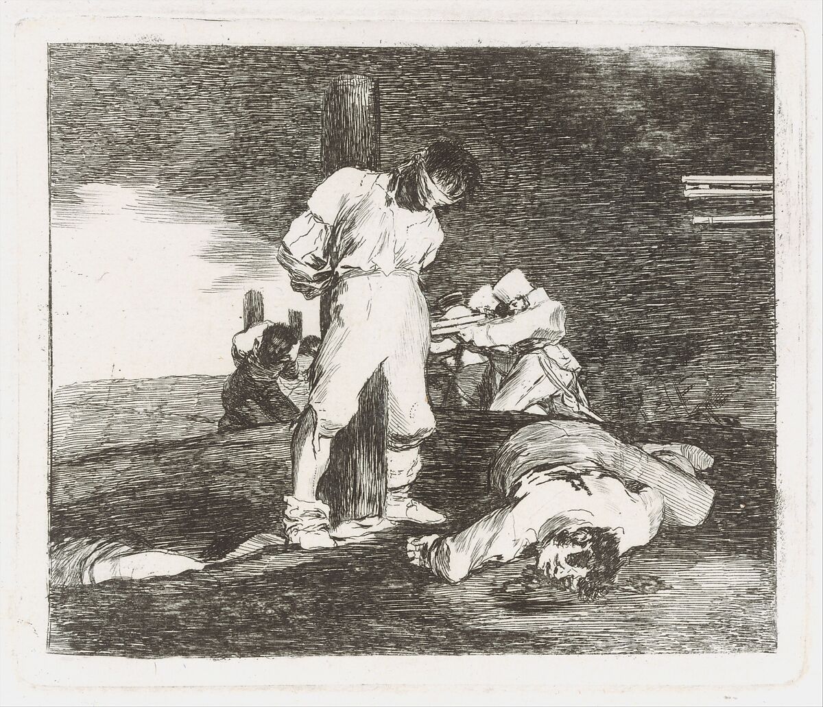 Plate 15 from "The Disasters of War" (Los Desastres de la Guerra): 'And there is no help' (Y no hai remedio), Goya (Francisco de Goya y Lucientes) (Spanish, Fuendetodos 1746–1828 Bordeaux), Etching, drypoint, burin, burnisher