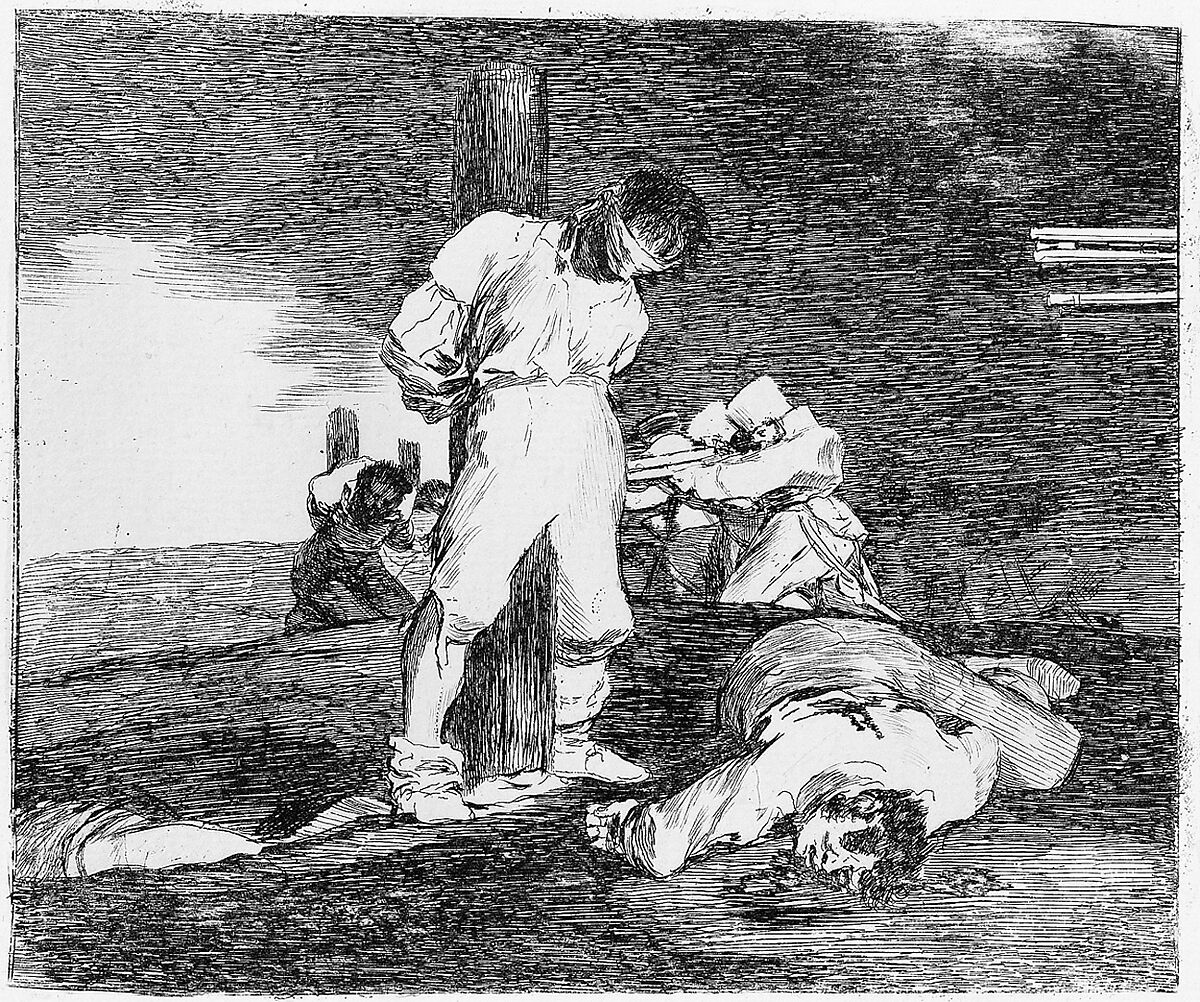 Plate 15 from "The Disasters of War" (Los Desastres de la Guerra): 'And there is no help' (Y no hai remedio), Goya (Francisco de Goya y Lucientes) (Spanish, Fuendetodos 1746–1828 Bordeaux), Etching, drypoint, burin, burnisher