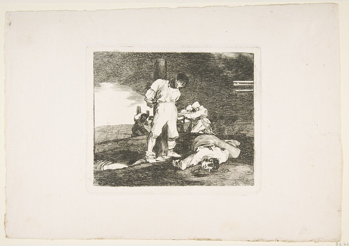 Plate 15 from "The Disasters of War" (Los Desastres de la Guerra): 'And there is no help' (Y no hai remedio), Goya (Francisco de Goya y Lucientes)  Spanish, Etching, drypoint, burin, burnisher