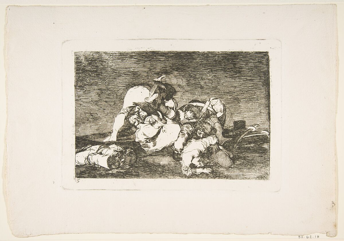 Plate 10 from "The Disasters of War" (Los Desastres de la Guerra): 'Nor do these' (Tampoco), Goya (Francisco de Goya y Lucientes) (Spanish, Fuendetodos 1746–1828 Bordeaux), Etching, burin (proof impression before addition of caption) 