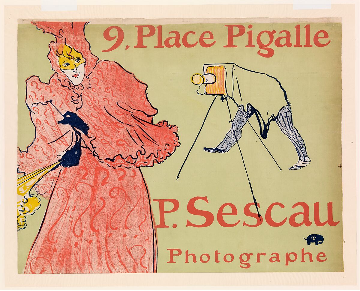 The Photographer Sescau (Le Photographe Sescau), Henri de Toulouse-Lautrec (French, Albi 1864–1901 Saint-André-du-Bois), Lithograph printed in four colors; machine wove paper 