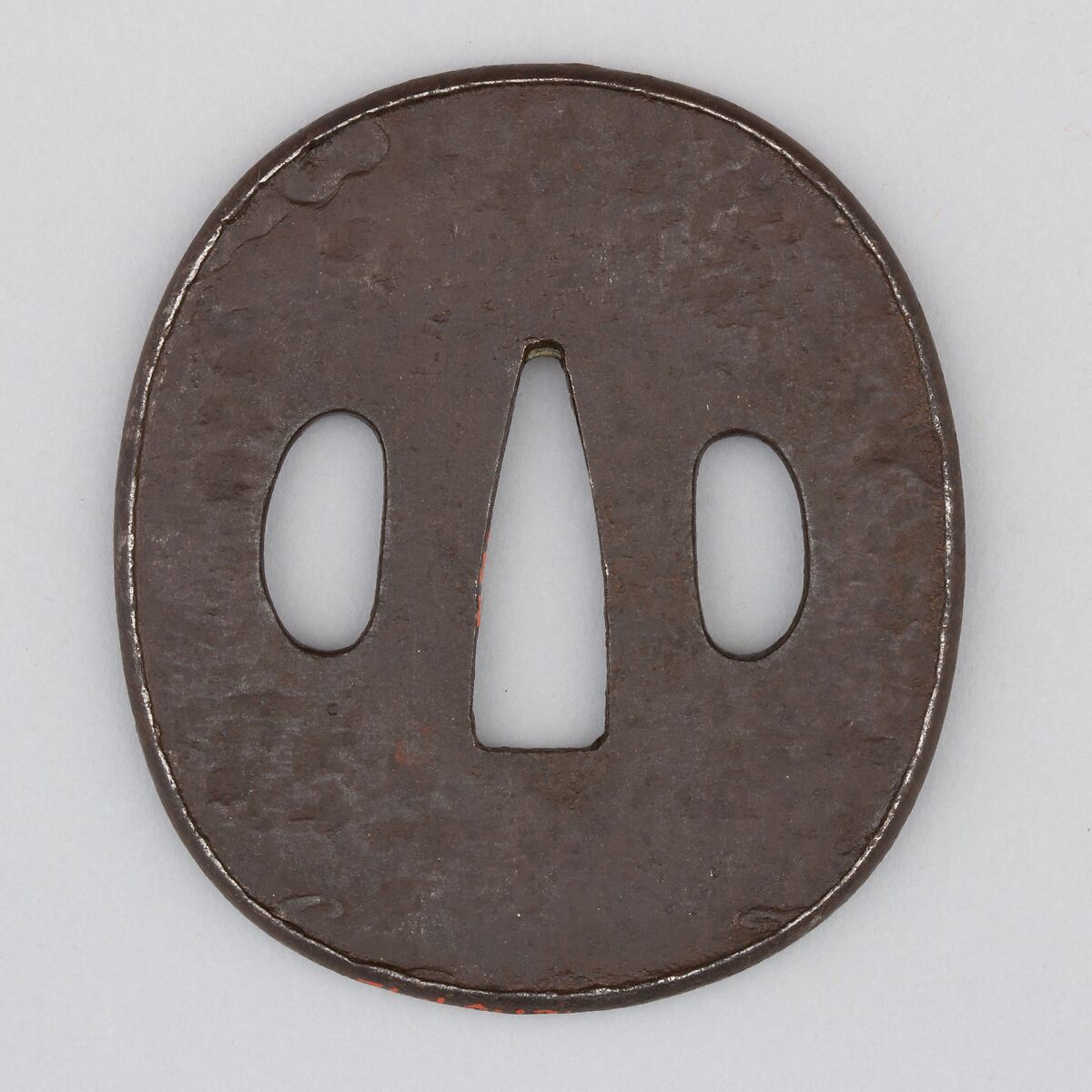 Sword Guard (Tsuba), Iron, copper-silver alloy (shibuichi), gold, Japanese