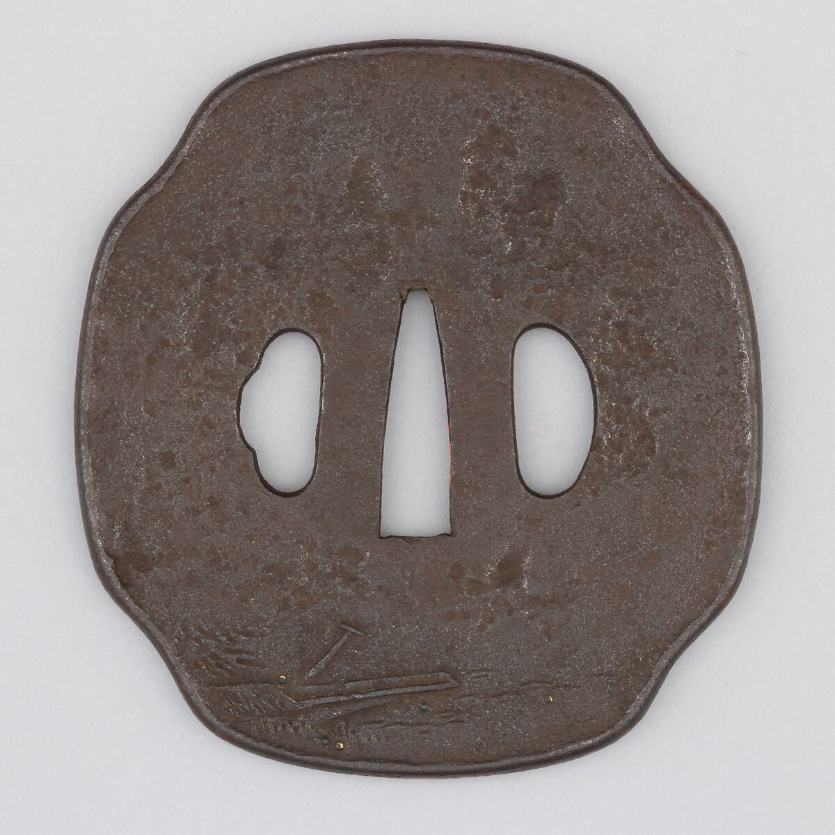 Sword Guard (Tsuba), Iron, copper, Japanese