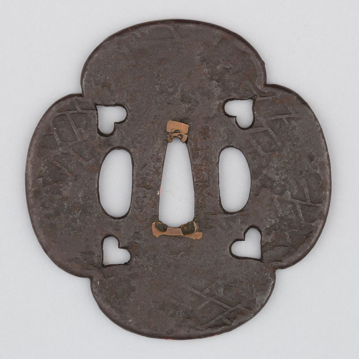 Sword Guard (Tsuba), Iron, copper, Japanese 