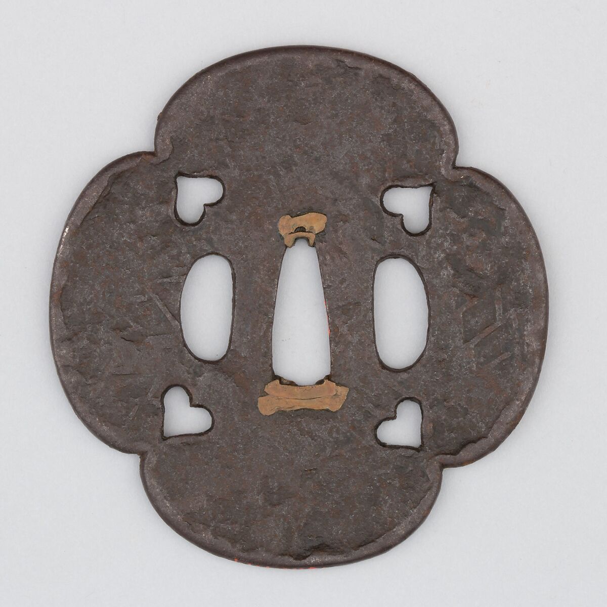 Sword Guard (Tsuba), Iron, copper, Japanese