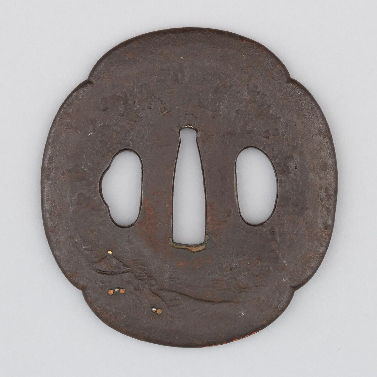 Sword Guard (Tsuba), Iron, copper, Japanese