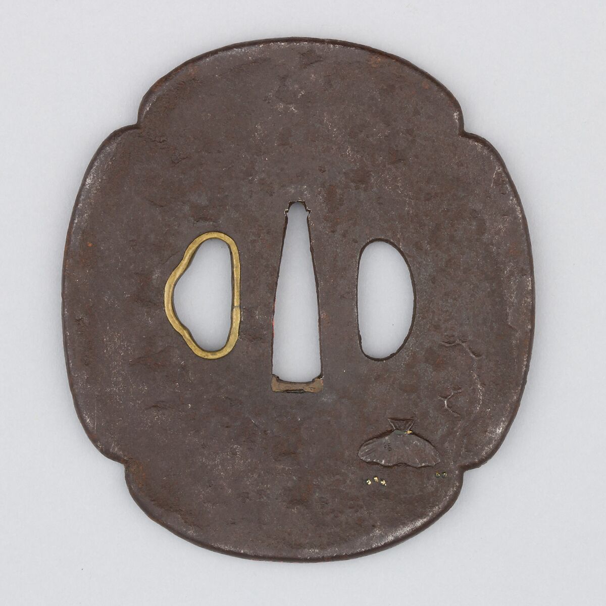 Sword Guard (Tsuba), Iron, copper, Japanese