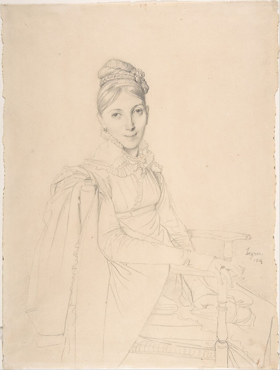 Portrait of a Seated Lady, Jean Auguste Dominique Ingres (French, Montauban 1780–1867 Paris), Graphite 
