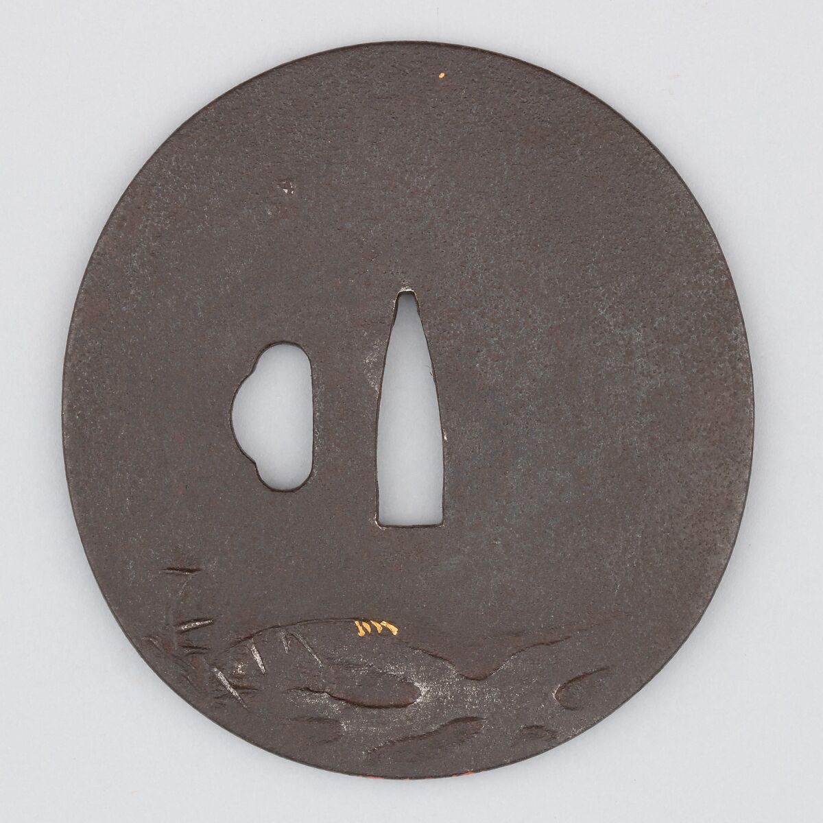 Sword Guard (Tsuba), Iron, gold, silver, copper, Japanese