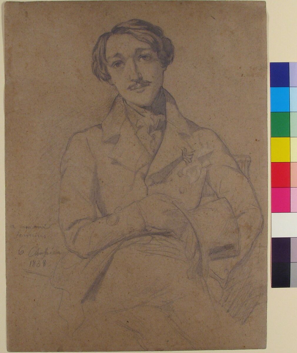 Portrait of Jennins, Théodore Chassériau (French, Le Limon, Saint-Domingue, West Indies 1819–1856 Paris), Graphite and touches of black chalk on beige laid paper