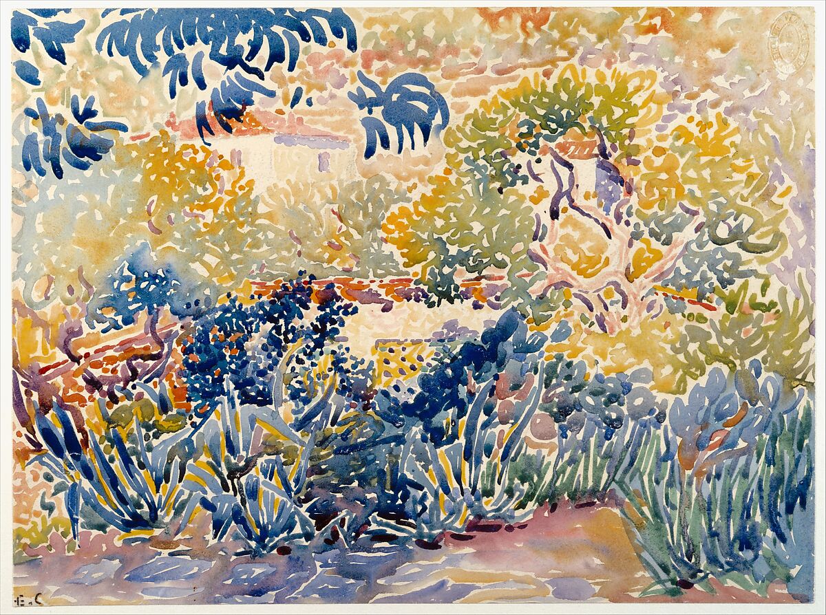 The Artist's Garden at Saint-Clair, Henri-Edmond Cross (Henri-Edmond Delacroix) (French, Douai 1856–1910 Saint-Clair), Watercolor