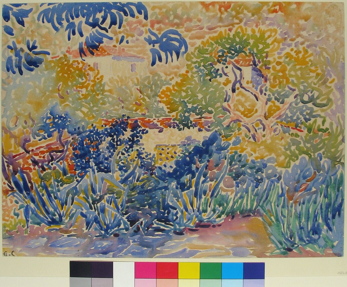 The Artist's Garden at Saint-Clair, Henri-Edmond Cross (Henri-Edmond Delacroix) (French, Douai 1856–1910 Saint-Clair), Watercolor