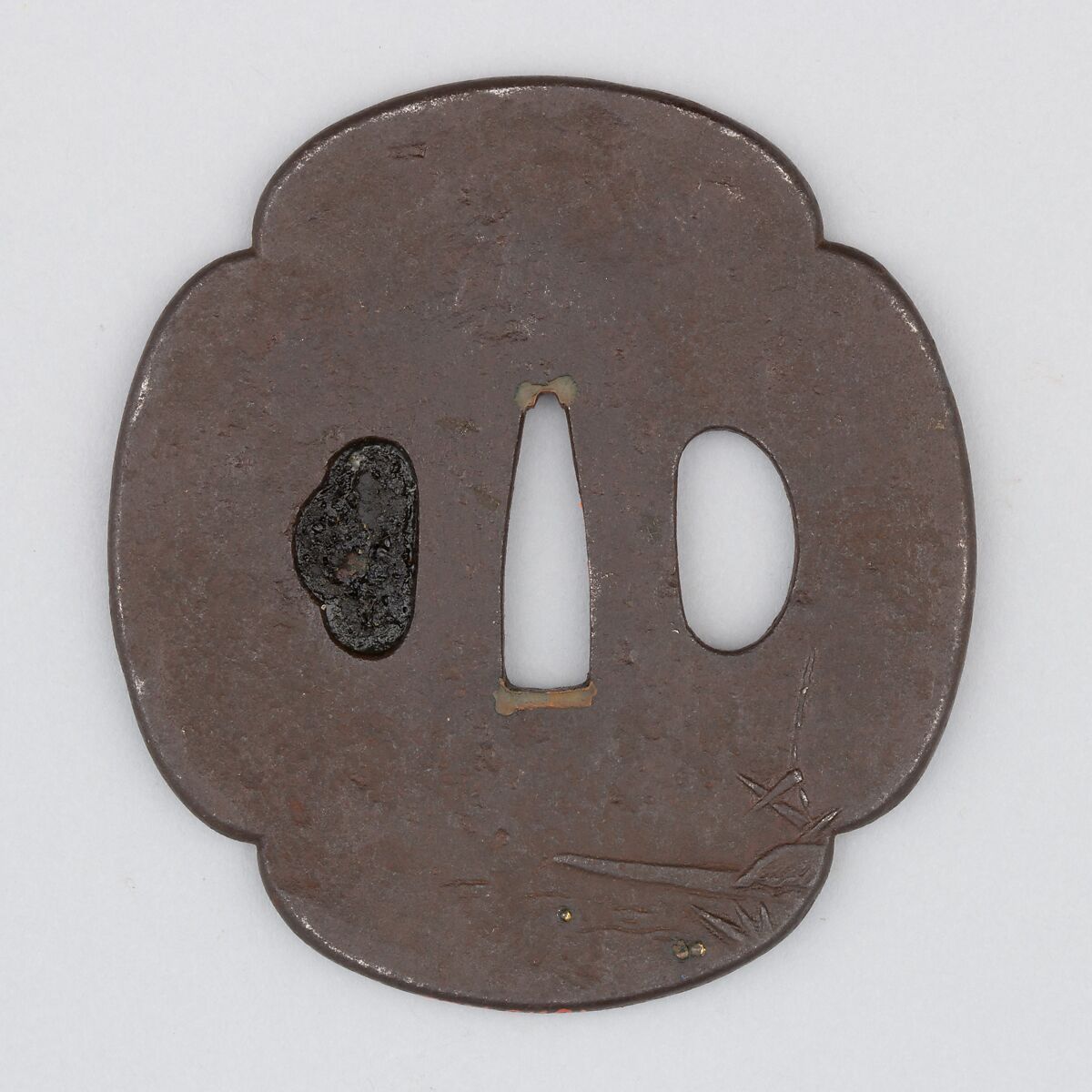 Sword Guard (Tsuba), Iron, copper, Japanese