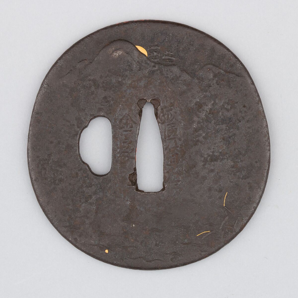 Sword Guard (Tsuba), Iron, silver, copper, Japanese 