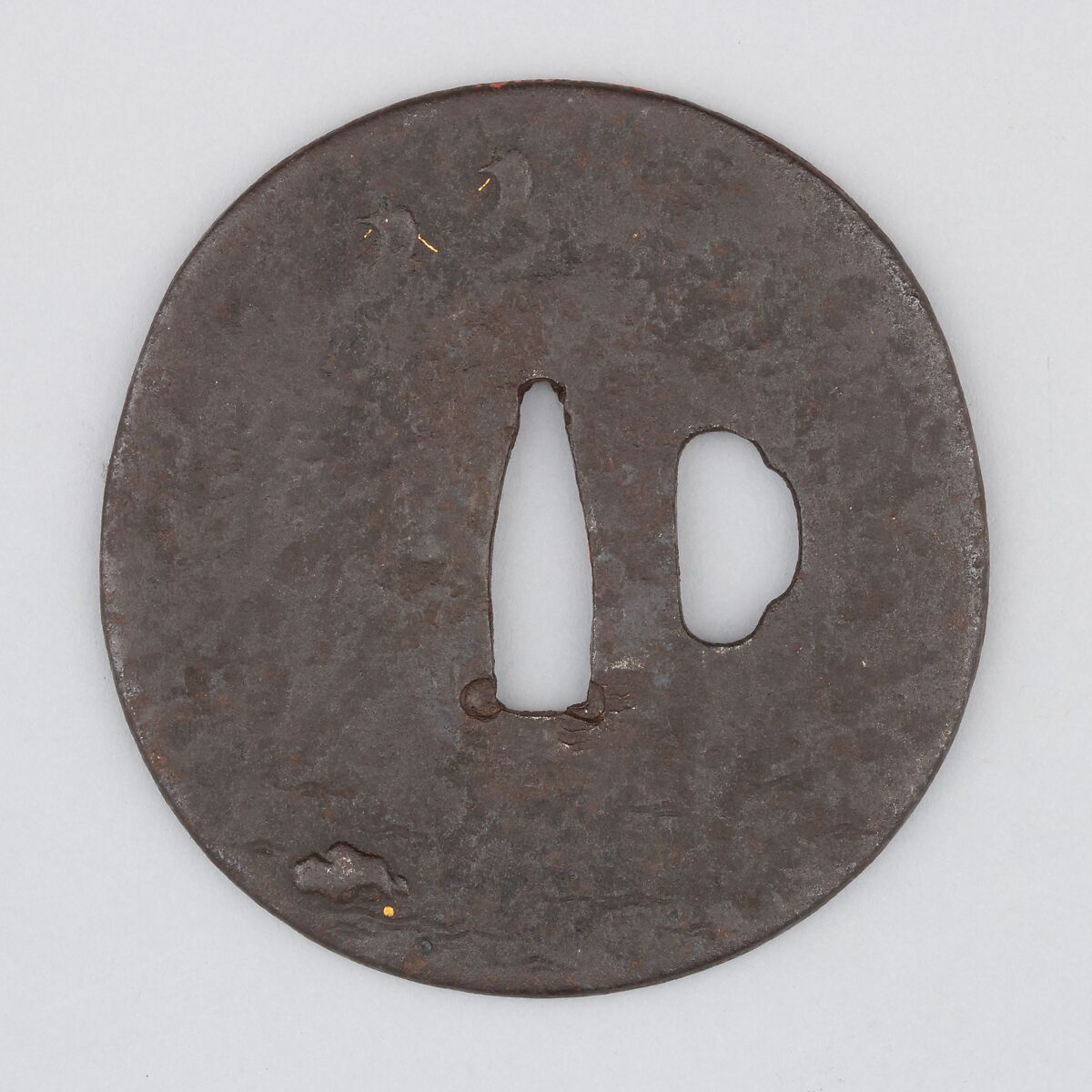 Sword Guard (Tsuba), Iron, silver, copper, Japanese