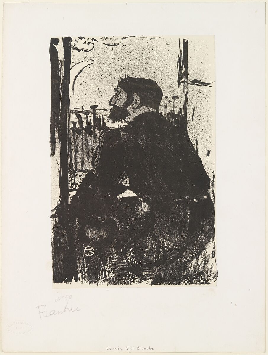Sleepless Night (from Les Vieilles Histoires), Henri de Toulouse-Lautrec (French, Albi 1864–1901 Saint-André-du-Bois), Brush and spatter lithograph with scraper printed in black on wove paper; only state