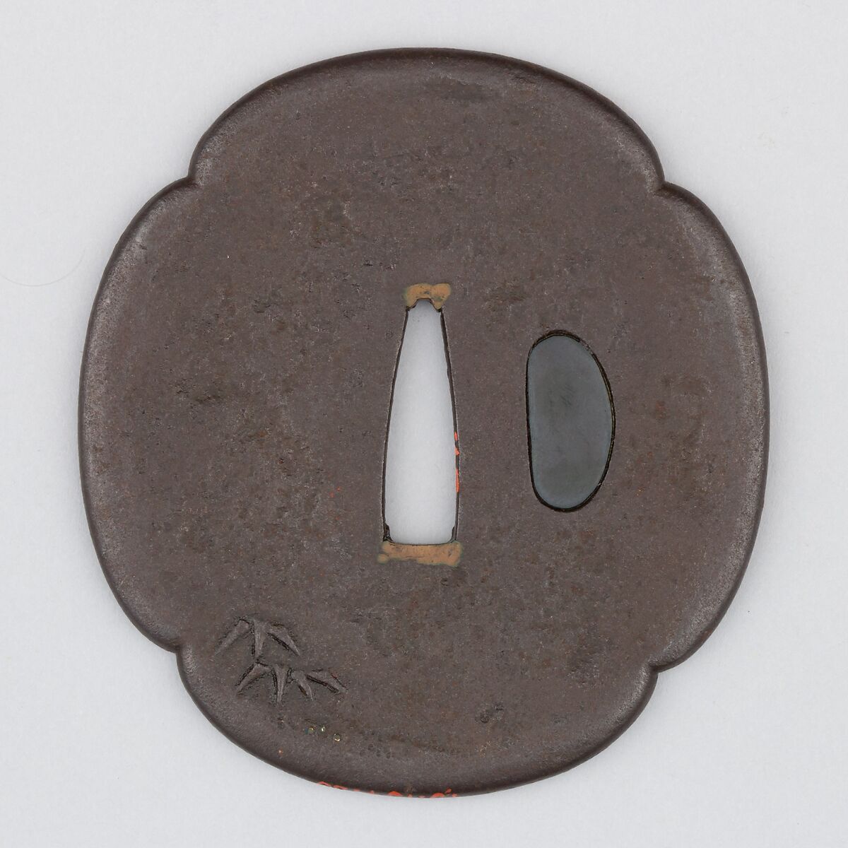 Sword Guard (Tsuba), Iron, copper, Japanese