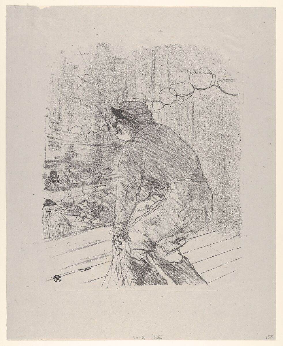 Polin, Henri de Toulouse-Lautrec (French, Albi 1864–1901 Saint-André-du-Bois), Crayon lithograph printed in gray-black on china paper 