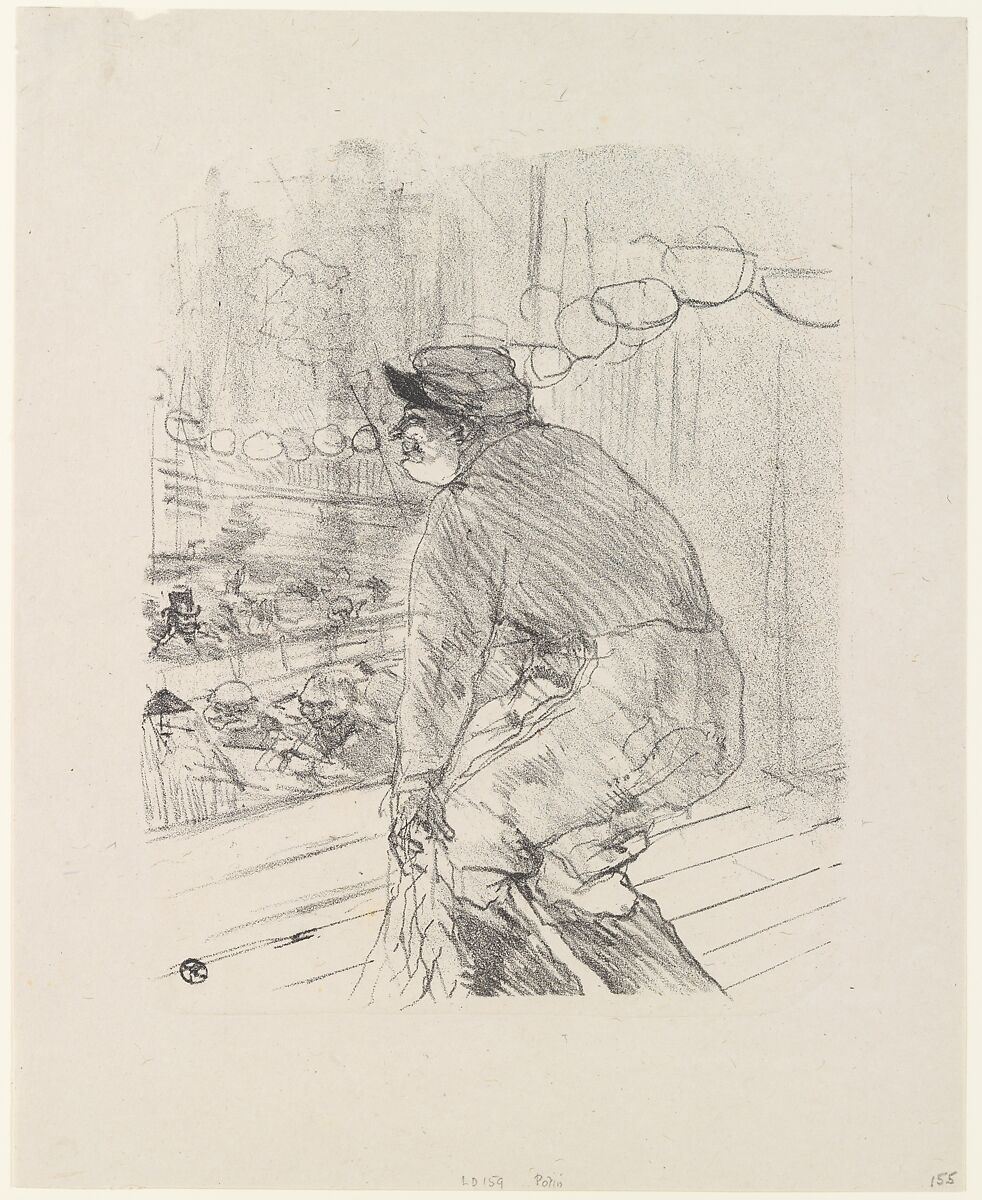 Polin, Henri de Toulouse-Lautrec (French, Albi 1864–1901 Saint-André-du-Bois), Crayon lithograph printed in gray-black on china paper