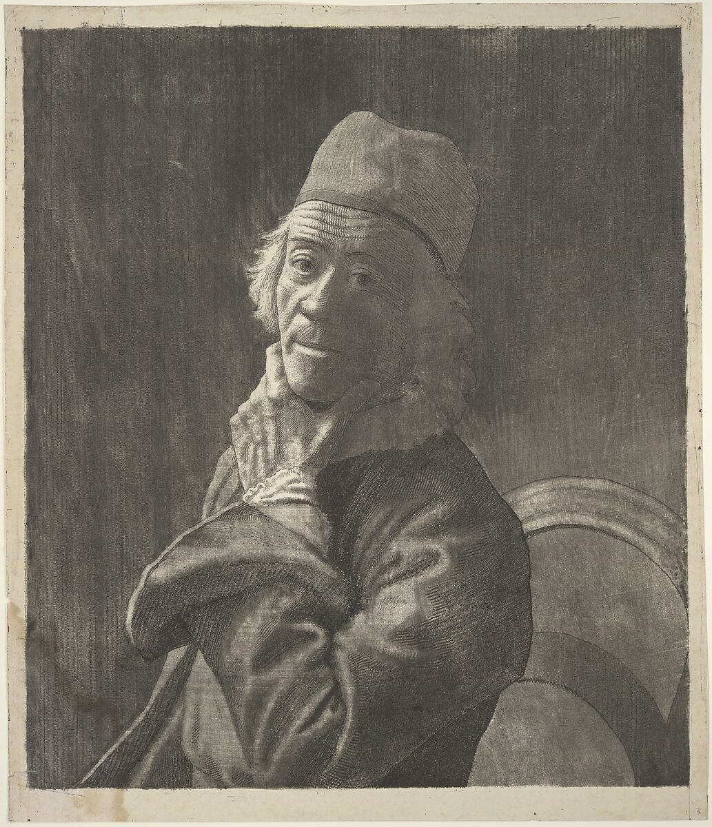 Self-Portrait, Jean Etienne Liotard (Swiss, Geneva 1702–1789 Geneva), Roulette, engraving, over mezzotint; proof before letters 