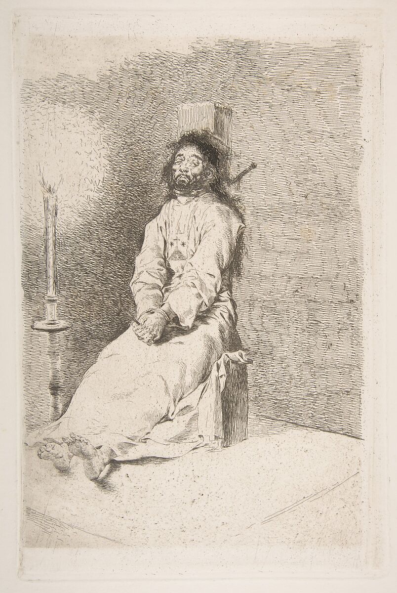 The garroted man (El agarrotado), Goya (Francisco de Goya y Lucientes) (Spanish, Fuendetodos 1746–1828 Bordeaux), Etching, burin 