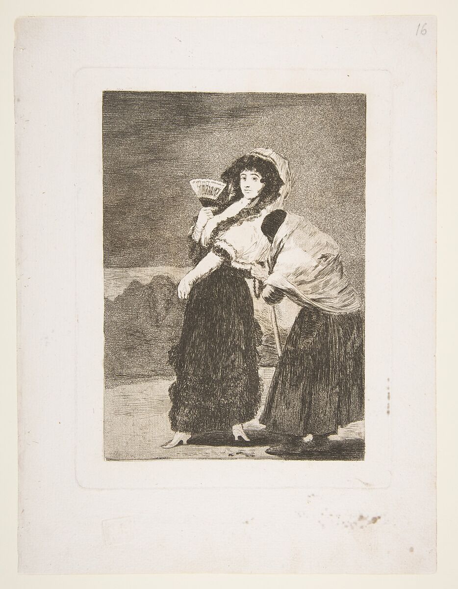 Plate 16  from 'Los Caprichos':For heaven's sake: and it was her mother (Dios la Perdone: Y era su madre), Goya (Francisco de Goya y Lucientes) (Spanish, Fuendetodos 1746–1828 Bordeaux), Etching, aquatint, drypoint 