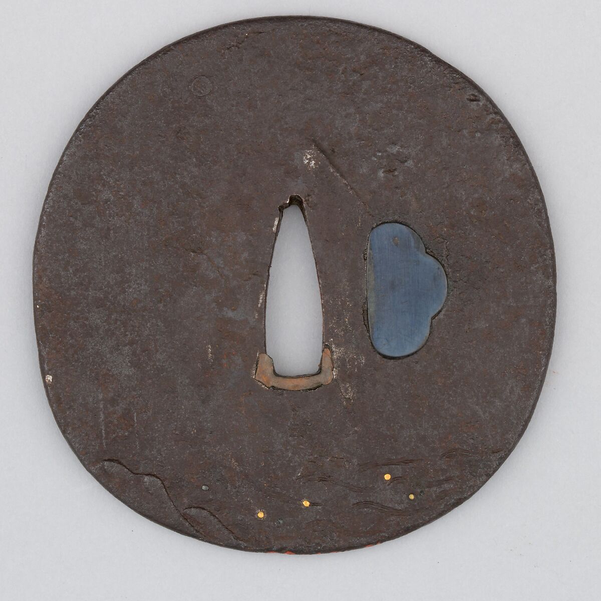 Sword Guard (Tsuba), Iron, silver, copper, Japanese