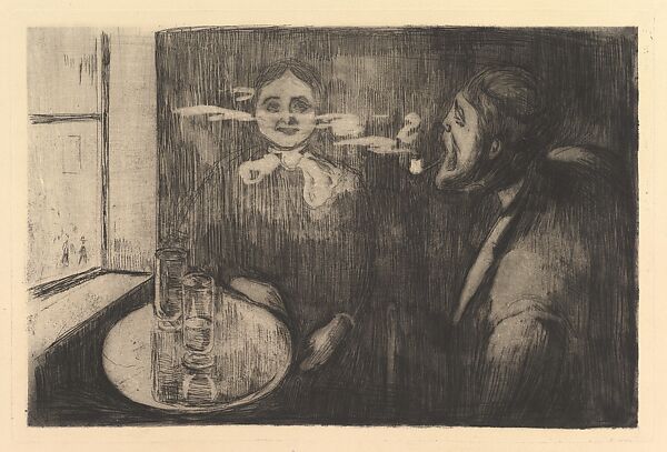 Tête-à-tête, Edvard Munch (Norwegian, Løten 1863–1944 Ekely), Etching with drypoint and burnishing; third state of three (Woll) 