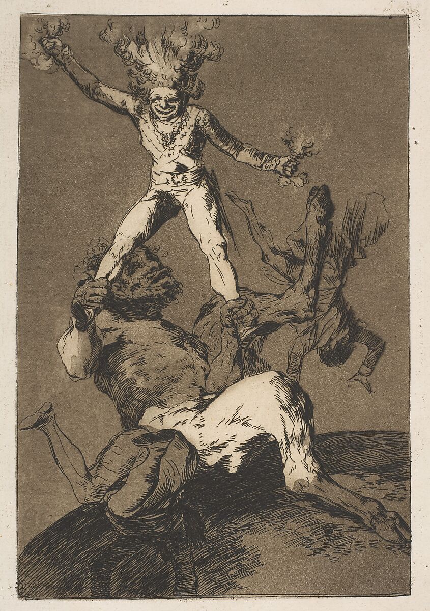 Plate 56 from "Los Caprichos": To rise and to fall (Subir y bajar), Goya (Francisco de Goya y Lucientes) (Spanish, Fuendetodos 1746–1828 Bordeaux), Etching, burnished aquatint 