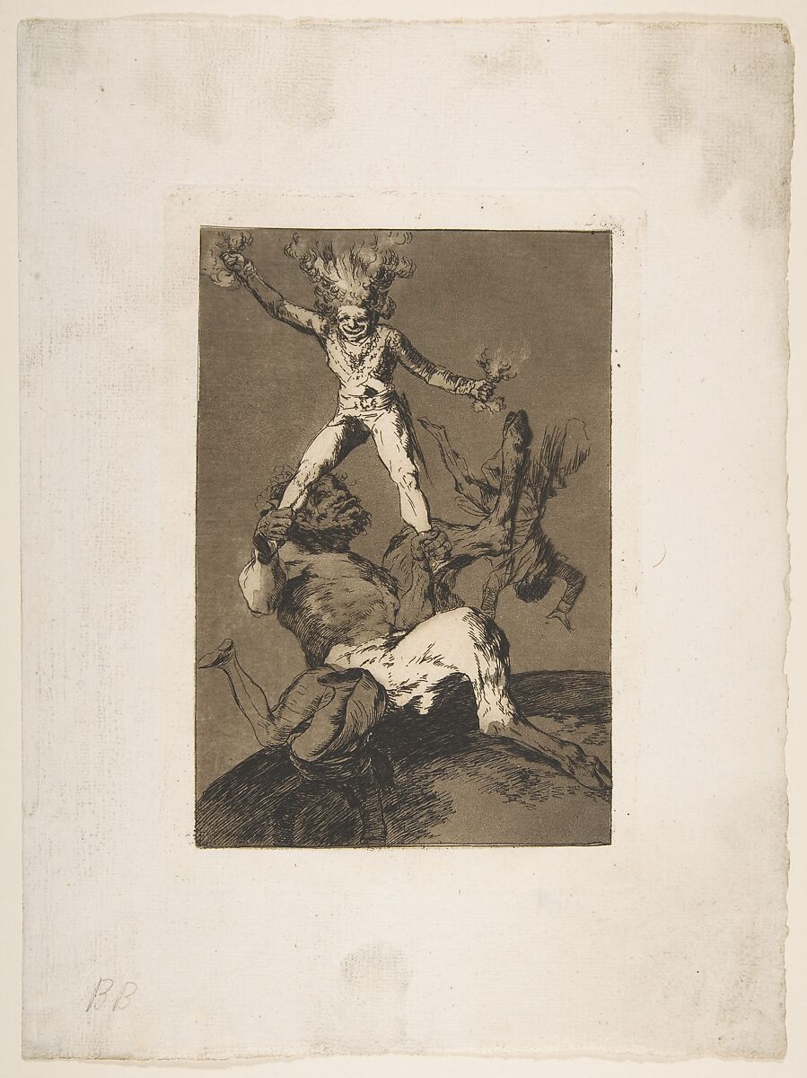 Plate 56 from "Los Caprichos": To rise and to fall (Subir y bajar), Goya (Francisco de Goya y Lucientes) (Spanish, Fuendetodos 1746–1828 Bordeaux), Etching, burnished aquatint
