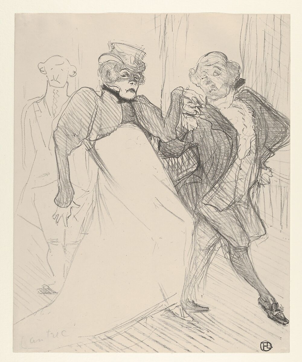 Réjane and Galipaux, in Madame Sans-Géne, Henri de Toulouse-Lautrec (French, Albi 1864–1901 Saint-André-du-Bois), Crayon lithograph printed in black ink on wove paper; only state 