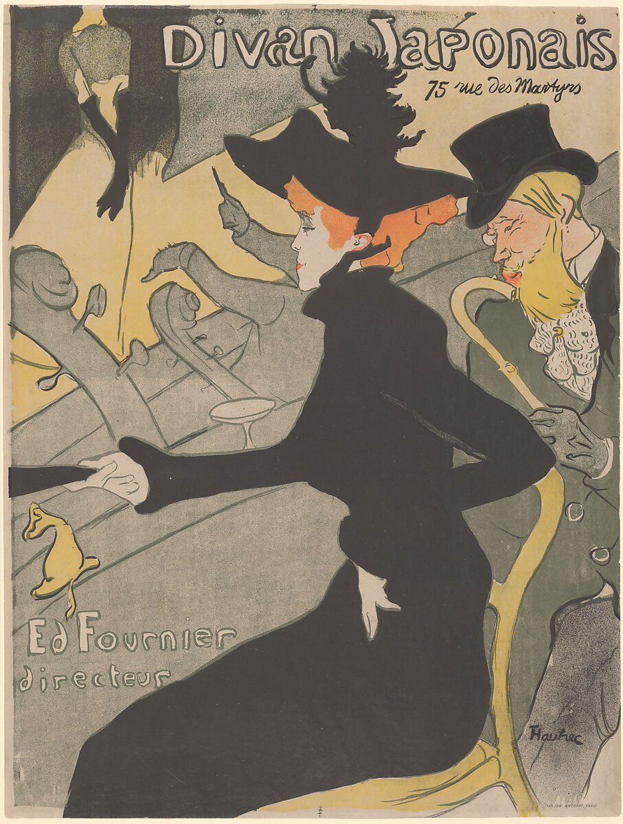 Divan Japonais, Henri de Toulouse-Lautrec (French, Albi 1864–1901 Saint-André-du-Bois), Lithograph printed in four colors, wove paper