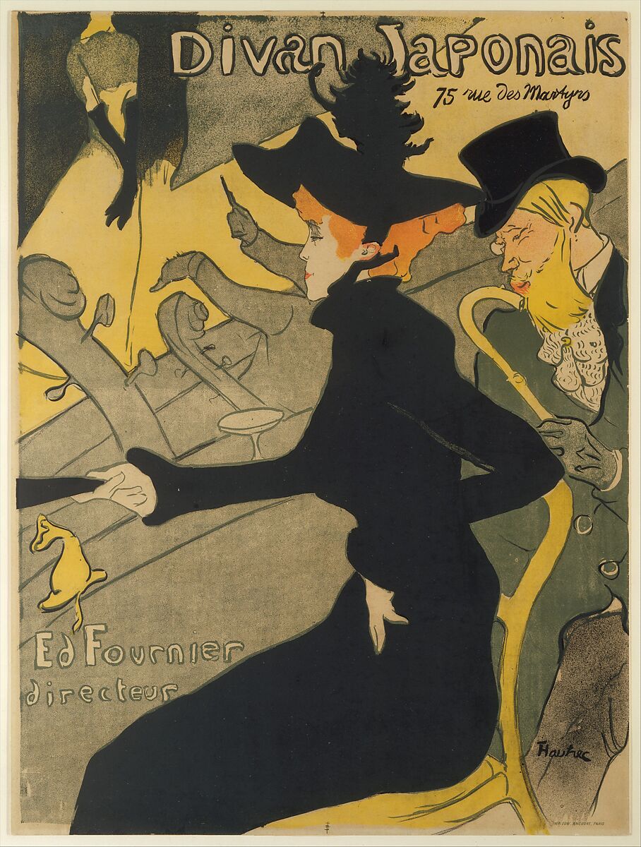 Divan Japonais, Henri de Toulouse-Lautrec  French, Lithograph printed in four colors, wove paper