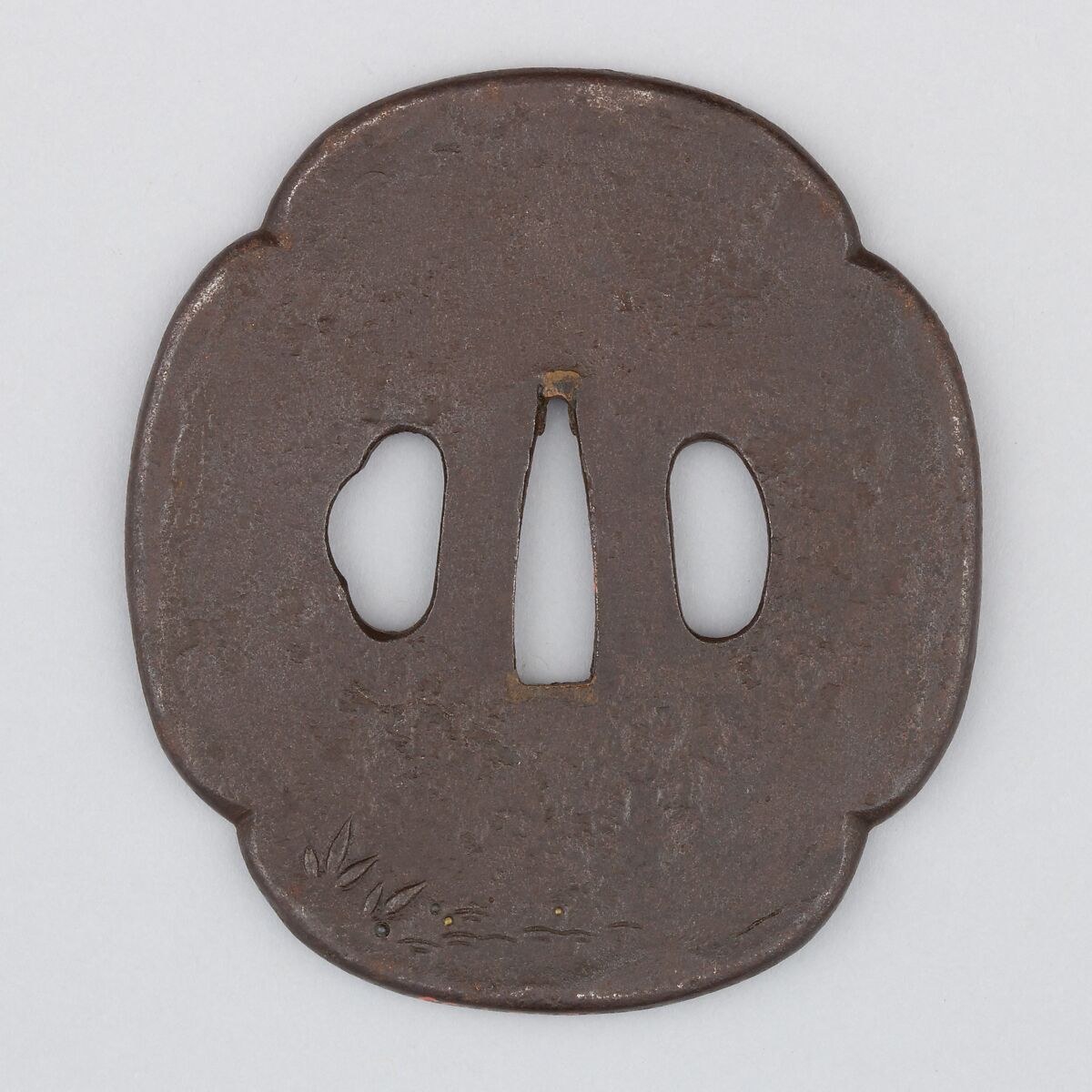 Sword Guard (Tsuba), Iron, copper, Japanese
