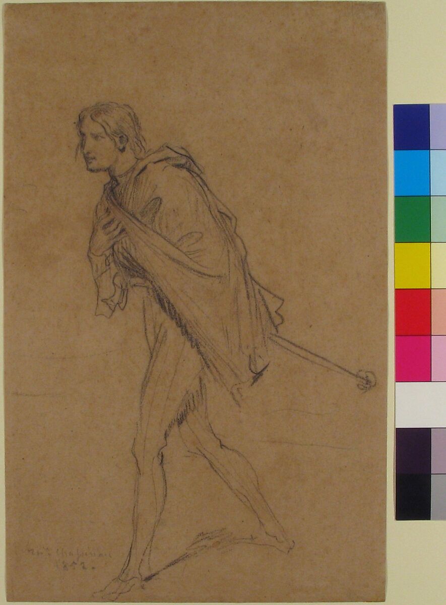 Cassio Bowing, Théodore Chassériau (French, Le Limon, Saint-Domingue, West Indies 1819–1856 Paris), Black chalk