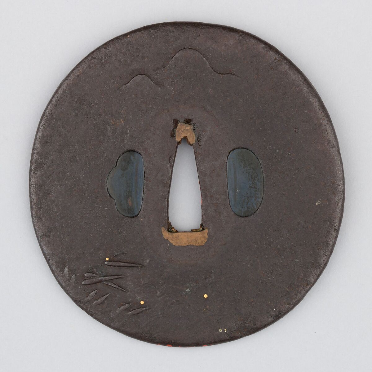 Sword Guard (Tsuba), Iron, copper, Japanese