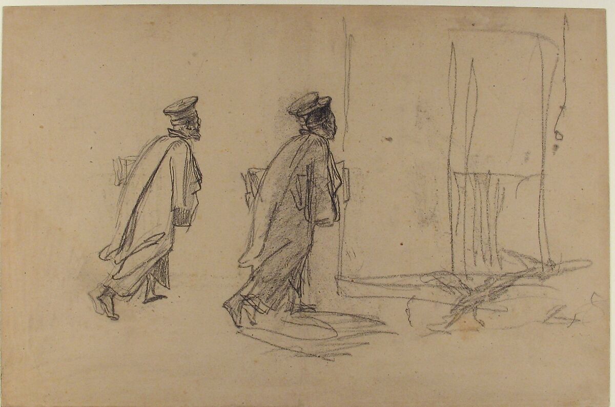 Lawyer on His Way to Court (Se Rendant à l'Audience), Thomas Couture (French, Senlis 1815–1879 Villiers-le-Bel), Black chalk