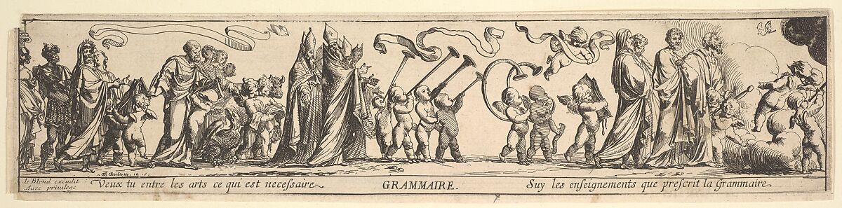 Triumph of Grammar, Pierre Brebiette (French, Mantes-sur-Seine ca. 1598–1642 Paris), Etching 