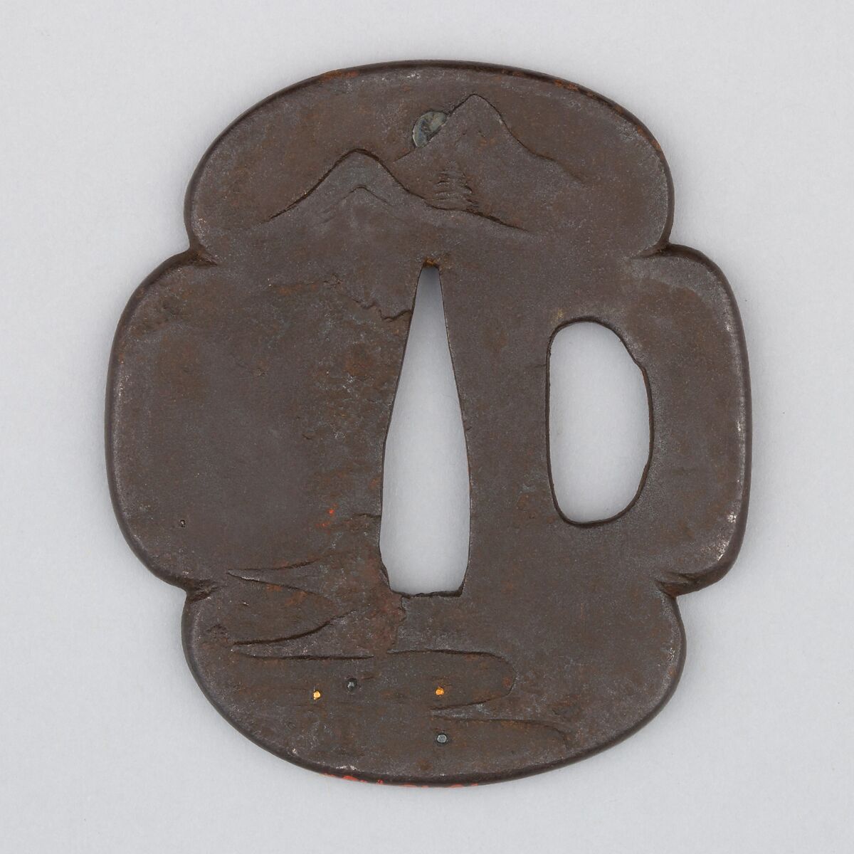 Sword Guard (Tsuba), Iron, copper, Japanese