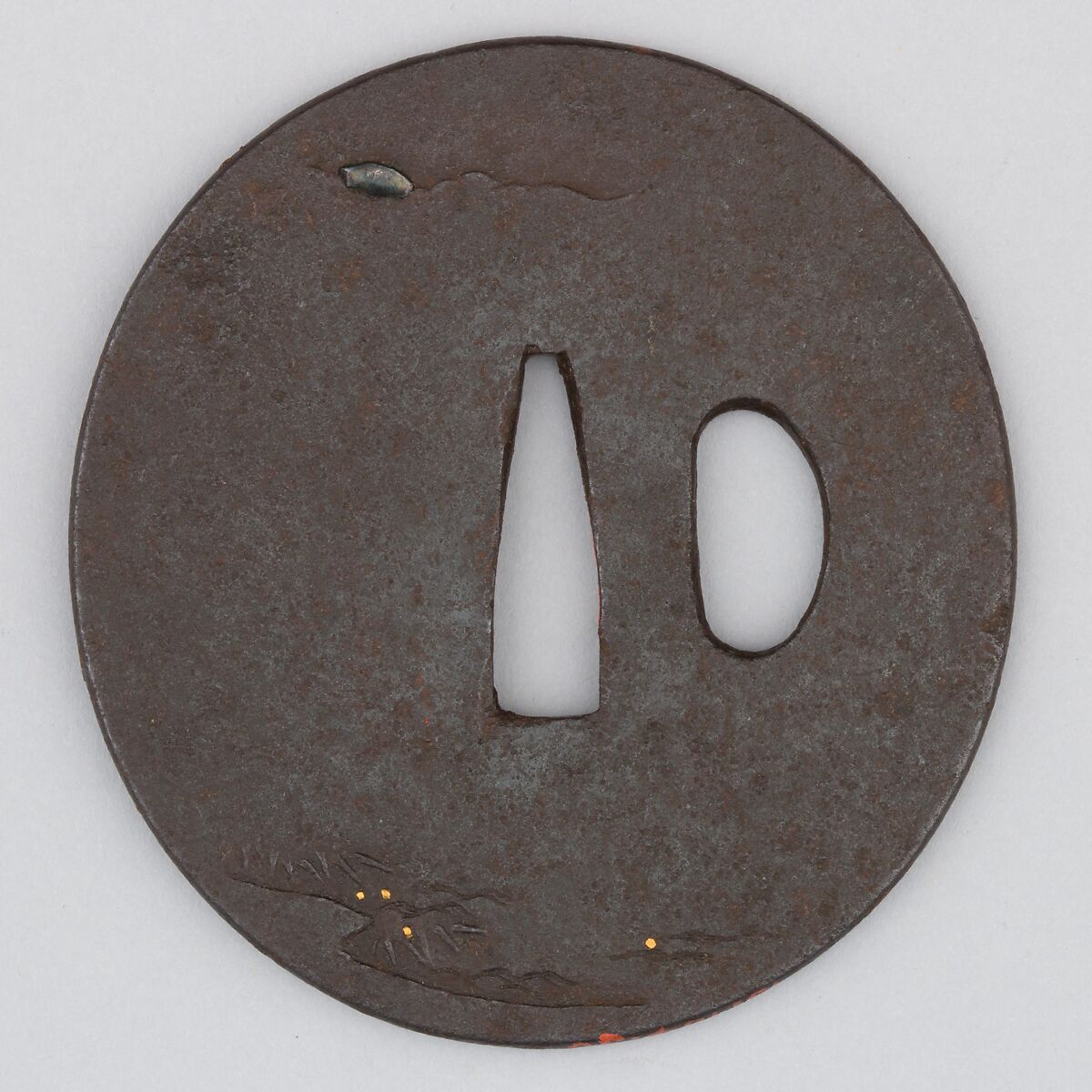 Sword Guard (Tsuba), Iron, copper, Japanese