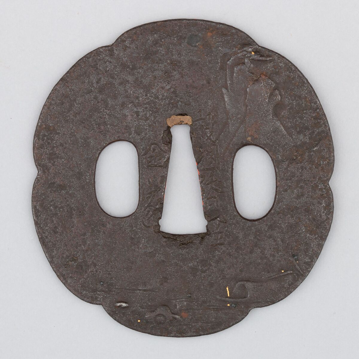 Sword Guard (Tsuba), Iron, copper, Japanese 