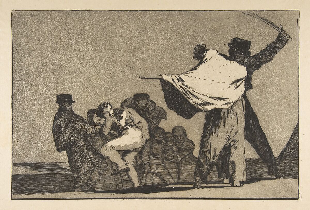 'Well-Known Folly' from the 'Disparates' (Follies / Irrationalities, Plate A), Goya (Francisco de Goya y Lucientes) (Spanish, Fuendetodos 1746–1828 Bordeaux), Etching, burnished aquatint on Japan paper 