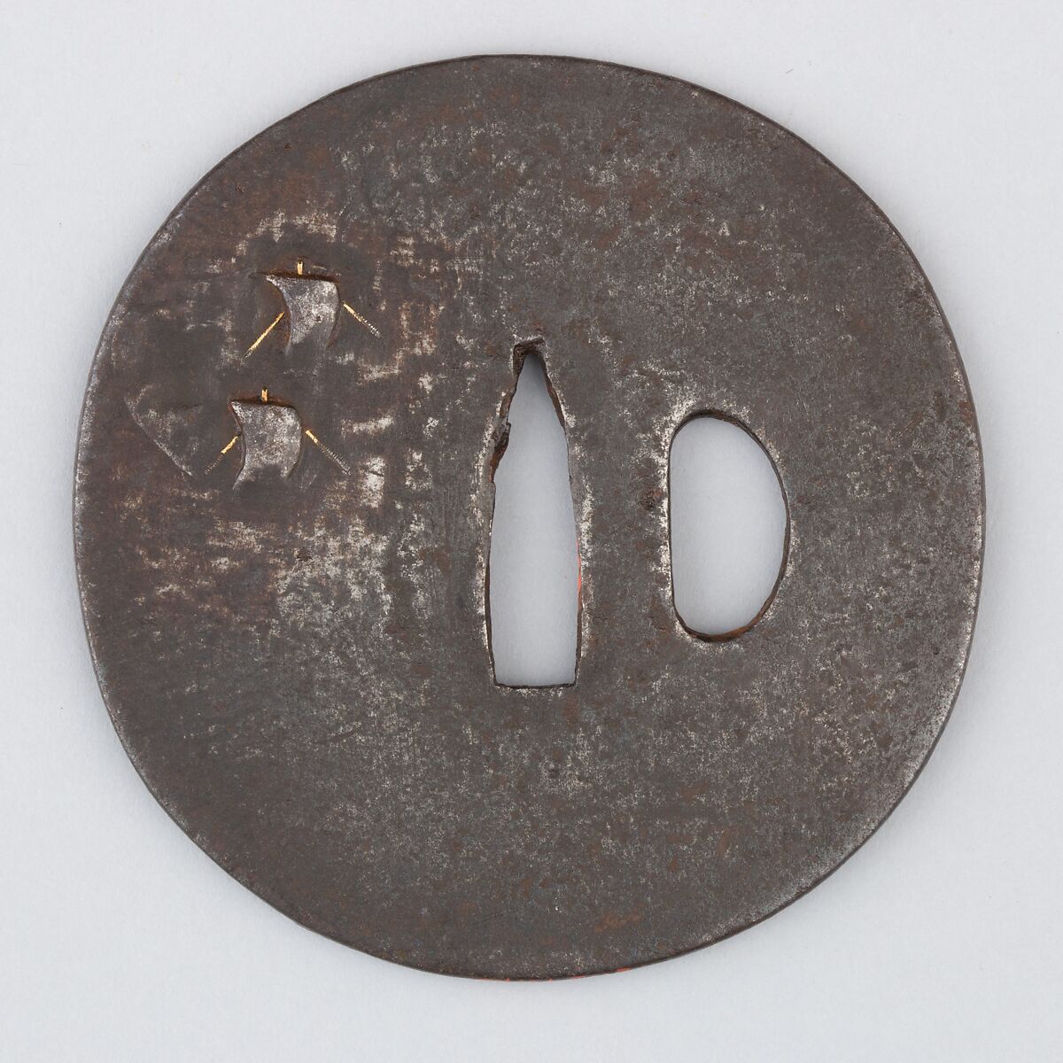 Sword Guard (Tsuba), Iron, copper, Japanese