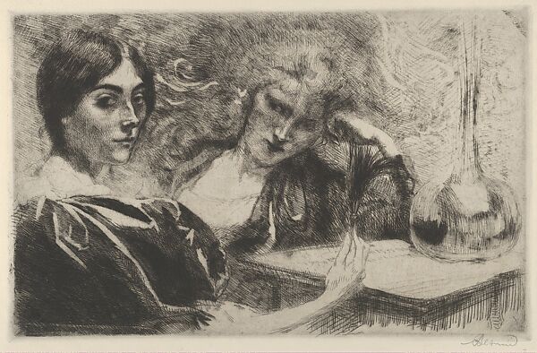Morphine Addicts, Paul-Albert Besnard  French, Etching, only state