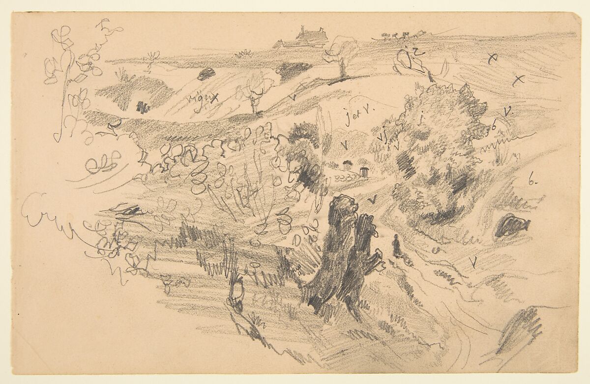Sketchbook with views of Tours, France and its environs, Eugène Delacroix (French, Charenton-Saint-Maurice 1798–1863 Paris), Graphite and watercolor on wove paper