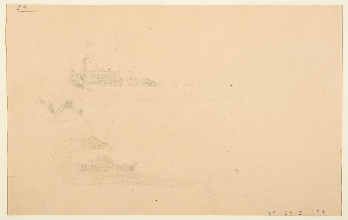 Sketchbook with views of Tours, France and its environs, Eugène Delacroix (French, Charenton-Saint-Maurice 1798–1863 Paris), Graphite and watercolor on wove paper