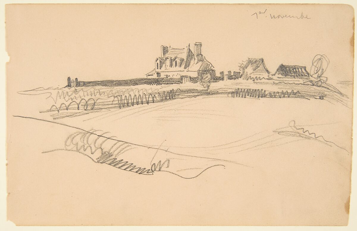 Sketchbook with views of Tours, France and its environs, Eugène Delacroix (French, Charenton-Saint-Maurice 1798–1863 Paris), Graphite and watercolor on wove paper