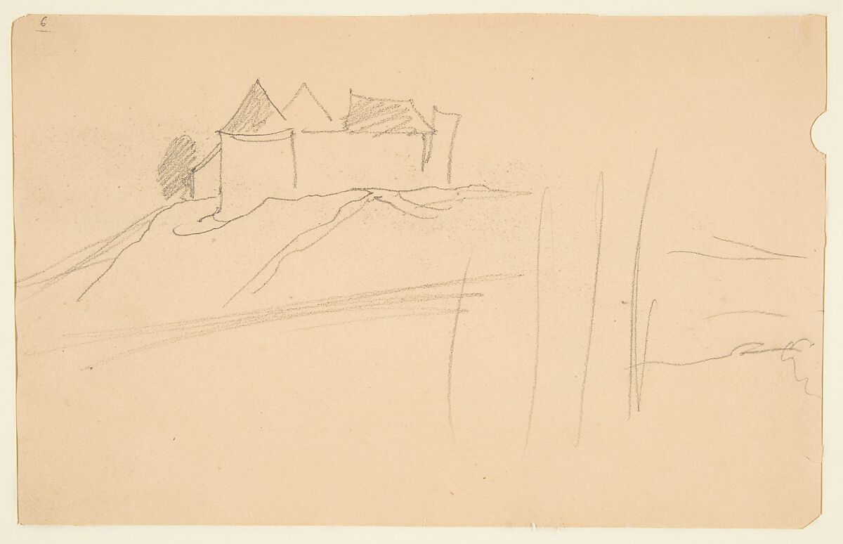 Sketchbook with views of Tours, France and its environs, Eugène Delacroix (French, Charenton-Saint-Maurice 1798–1863 Paris), Graphite and watercolor on wove paper