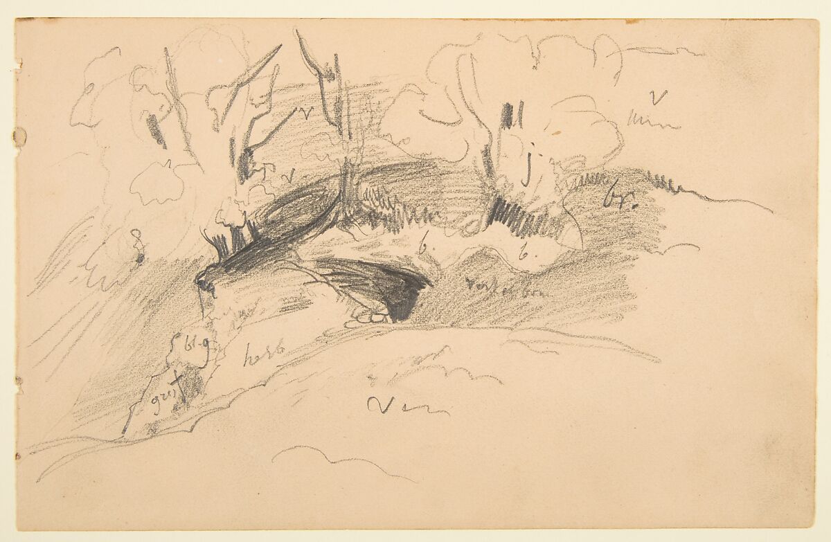 Sketchbook with views of Tours, France and its environs, Eugène Delacroix (French, Charenton-Saint-Maurice 1798–1863 Paris), Graphite and watercolor on wove paper